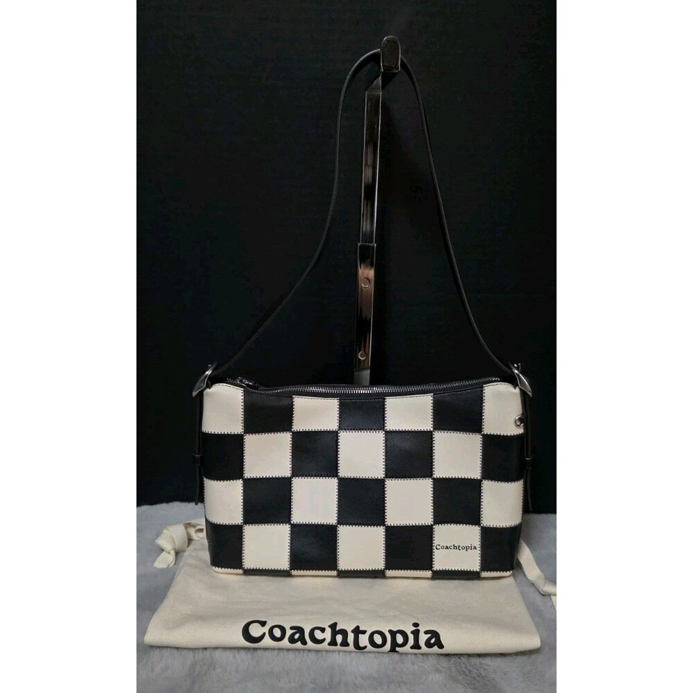 Coach Coachtopia Alter/Ego BLACK / White  Slouchy Shoulder Upcrafted Leather Bag